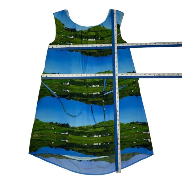 Anthropologie Meadow Rue Cuillin Silk Dress 8P Petite Sleeveless Mini Tie Belt - Picture 4 of 12